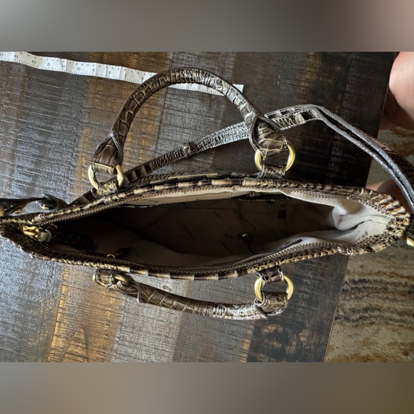 Brahmin Crossbody with Handles Crocodile Pattern Brown Green - Picture 5 of 11